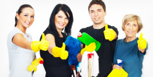 people cleaning
